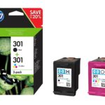 Pack 2 cartouches HP 301 - noir + 3 couleurs (cyan, magenta, jaune) - originale
